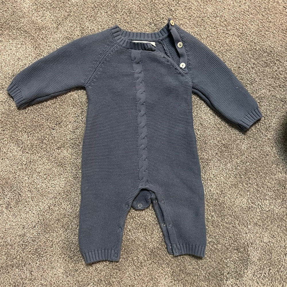 Blue Knit Sweater outfit romper